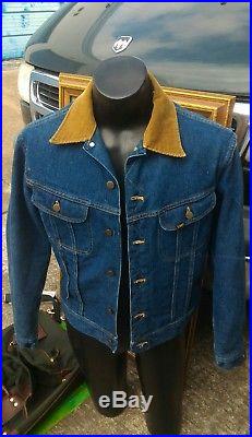 New LEE Storm Rider Vintage Denim Western Jacket Wool Blanket Lined 40 L