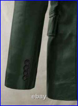 New Men Blazer Green Stylish Handmade Genuine Leather Lambskin Formal Fashion New Men Blazer Green Stylish Handmade Genuine Leather Lambskin Formal Fashion