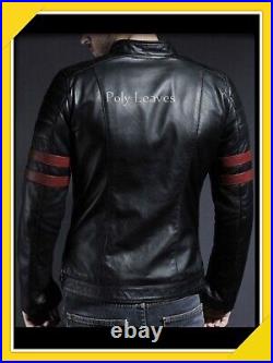 New Men Leather Jacket Real Soft Sheepskin Slim Fit Stylish Causal Coat Jacket