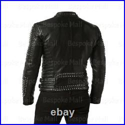New Men Native America Black Western Style Blazer Suede Leather Jacket Coat-307