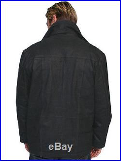 New Men's Genuine Leather Western Cowboy Rodeo Jacket Coat Vintage Black