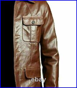 New Men's Motorcycle Blazer Coat Jacket Real Genuine Leather