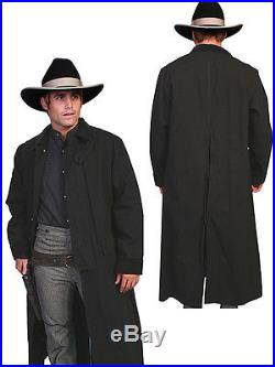 New Men's Scully Rangewear Long Canvas Duster Western Cowboy Black