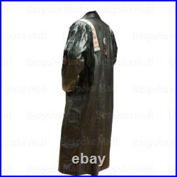 New Mens American Western Style Black Cowboy Leather Long Coat Fringes Beads-95 New Mens American Western Style Black Cowboy Leather Long Coat Fringes Beads-95
