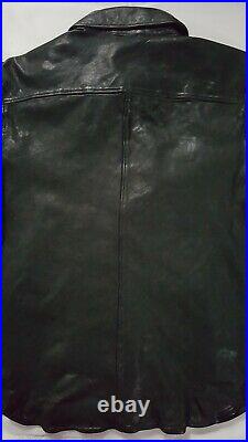 New POLO RALPH LAUREN Men's Leather Cpo Shirt Jacket Black Size XL