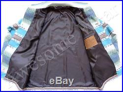 New Pendleton 100% Wool Southwestern Blue Stripe Yaquina Bay Jacket sz XL