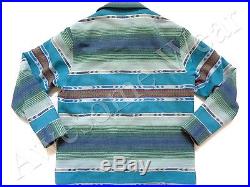 New Pendleton 100% Wool Southwestern Blue Stripe Yaquina Bay Jacket sz XL