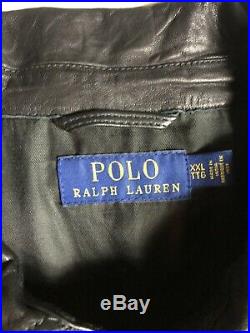 New Polo Ralph Lauren XXL Distressed Leather Jacket Shirt VTG RRL Western Washed
