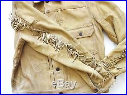 New Ralph Lauren RRL Deerskin Leather Fringed Western Jacket Slim size M