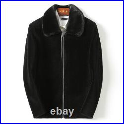 New Sheep Sheared Fur All-in-one Men's Short Mink Fur Coat Lapel Fur Coat Jacket