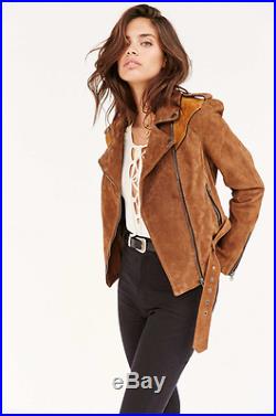 New Urban Outfitters Ecote Brown Suede Spliced Western Jacket Moto Size Medium