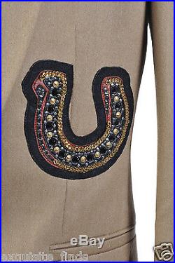 New VERSACE Embellished Wool Cashmere Western Blazer Coat Jacket 52 42