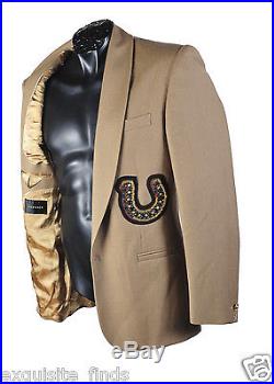New VERSACE Embellished Wool Cashmere Western Blazer Coat Jacket 52 42
