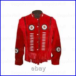 New Women Western Coat Suede Leather Wear Cow-Lady Fringe Bones Beads Jacket-763 New Women Western Coat Suede Leather Wear Cow-Lady Fringe Bones Beads Jacket-763