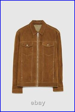 New Zara Suede Western Jacket S Camel leather jeans blazer bomber coat sweater