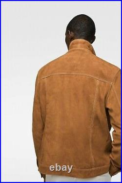 New Zara Suede Western Jacket S Camel leather jeans blazer bomber coat sweater