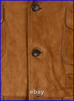 New men's Classic Blazer Suede Genuine Lambskin Leather Jacket XS to 5XL