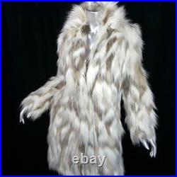 Nwot$400taharisz Mstunning White Beige Blonde Faux Fox Fur Coat Jacket