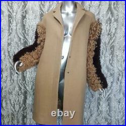 Nwt$1400dromesz M/lbeige Genuine Curly Lamb Fur Real Sheepskin Coat Jacket