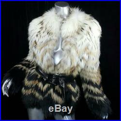 Nwt$1800theorys/mblack Blonde Genuine Real Raccoon Fur Coat Jacketnot Fox