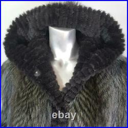 Nwt$3800fur Vaultm/lgenuine Mink Real Raccoon Fur Hooded Coat Jacketnot Fox