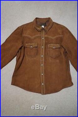 Nwt Rrl XL Large Brown Leather Shirt Jacket Western $1800 Limited Edition 100