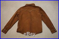 Nwt Rrl XL Large Brown Leather Shirt Jacket Western $1800 Limited Edition 100
