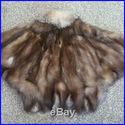 Olga Furssz M/lvintage Genuine Silver Crystal Brown Real Fox Fur Coat Jacket
