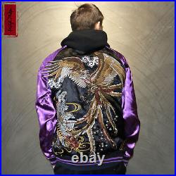 Original Yokosuka Embroidery Men Double-sided CoatCarp Suzaku Embroidered Jacket