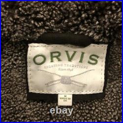Orvis White River Shearling Coat Brown Sheepskin Fully Lined With Soft Brn Shag