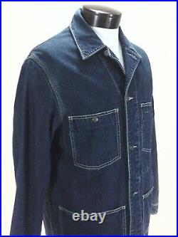 Oshkosh B'gosh Denim Jacket Barn Chore Coat Logo Buttons Vintage 80s Men's S
