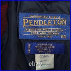 PENDELTON Western Navajo Aztec Blanket Zipper Coat Jacket Bold Colors 39 Chest