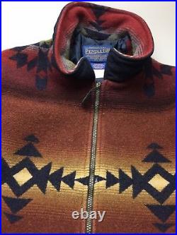 PENDELTON Western Navajo Aztec Blanket Zipper Coat Jacket Bold Colors 39 Chest