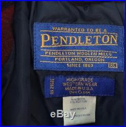 PENDELTON Western Navajo Aztec Blanket Zipper Coat Womens XL Jacket Bold Colors