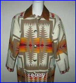 PENDLETON Harding Multi Color Wool Women's Western Blanket Coat size M Long