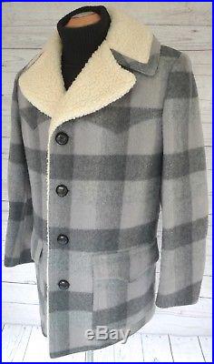 PENDLETON High GRADE WESTERN Wear PLAID WOOL BLANKET Jacket COAT VINTAGE