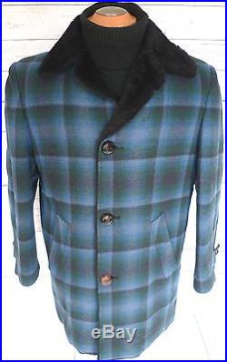 PENDLETON High GRADE WESTERN Wear Shadow PLAID WOOL BLANKET Jacket COAT VTG