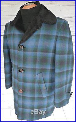 PENDLETON High GRADE WESTERN Wear Shadow PLAID WOOL BLANKET Jacket COAT VTG