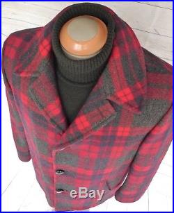 PENDLETON High GRADE WESTERN Wear Shadow PLAID WOOL BLANKET Jacket COAT Vintage