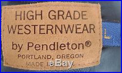 PENDLETON High GRADE WESTERN Wear WOOL BLANKET Jacket COAT NAVAJO INDIAN VTG L