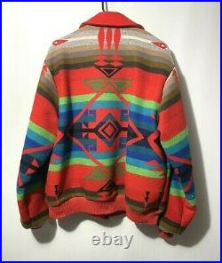 PENDLETON High Grade WESTERN WEAR Red INDIAN Aztec WOOL Western JACKET Coat L