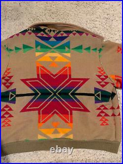 PENDLETON High Grade WESTERN WEAR Tan INDIAN Aztec WOOL Western JACKET Coat XL
