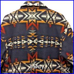PENDLETON High Grade Western Wear Wool Indian BLANKET Jacket Coat XL Navy Blue