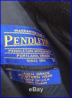 PENDLETON High Grade Western Wear Wool Indian Blanket Embroidered Jacket Coat L