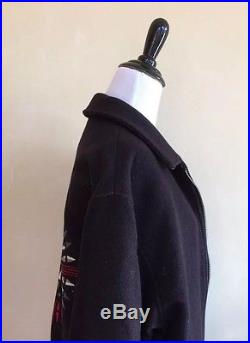 PENDLETON High Grade Western Wear Wool Indian Blanket Embroidered Jacket Coat L
