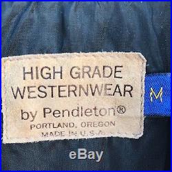 PENDLETON L Rare! VINTAGE 70's Western Wear WOOL BLANKET Jacket NAVAJO Indian