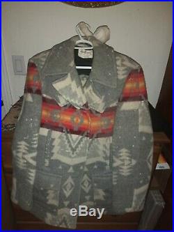 PENDLETON Rare 70's Western Wear WOOL Coat Jacket NAVAJO Indian USA medium