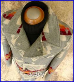 PENDLETON Rare! VINTAGE 70's Western Wear WOOL BLANKET COAT Jacket NAVAJO Indian