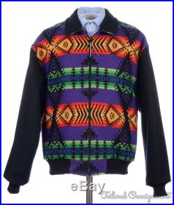 PENDLETON Vintage VTG Colorful Western AZTEC Blanket Wool Jacket Coat LARGE