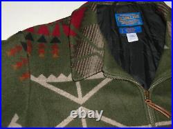 PENDLETON Vtg AZTEC Indian WOOL Blanket Bomber Jacket Navajo Coat Mens USA Lg